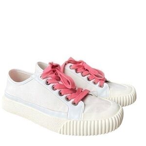 Veronica Beard Parise Leather-Trim /Canvas Sneaker size 8.